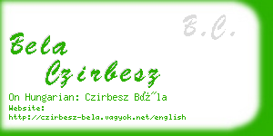 bela czirbesz business card